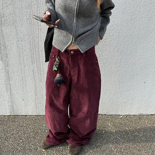 Corduroy wide-leg pants
