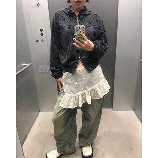 Vintage Wash Wide Denim Pants