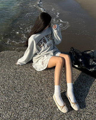 Leopard lettering sweatshirt