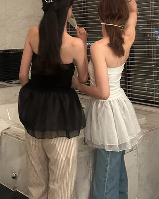 Chiffon Frill Shirring Top