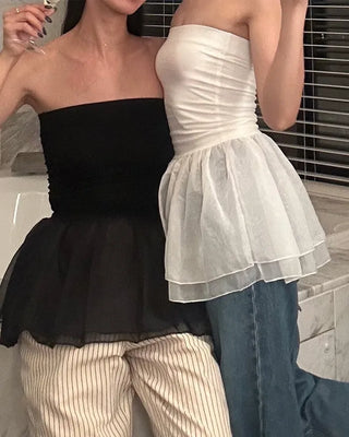 Chiffon Frill Shirring Top