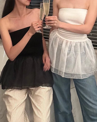 Chiffon Frill Shirring Top