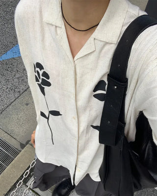 Flower Retro Half Shirt