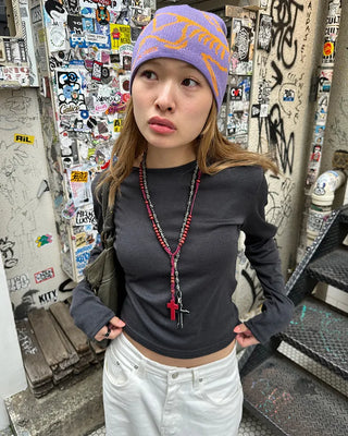 Round neck loose long-sleeve T-shirt