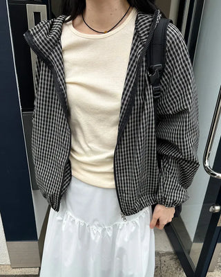 Checked hoodie