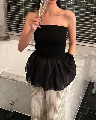 Chiffon Frill Shirring Top