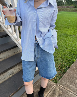 One-pocket back tag big shirt