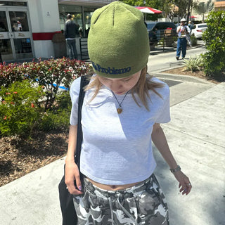 Colored cropped short-sleeved T-shirt