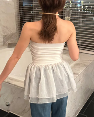 Chiffon Frill Shirring Top