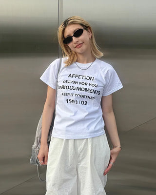 Damaged Lettering Half T-Shirt