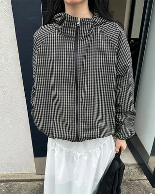 Checked hoodie
