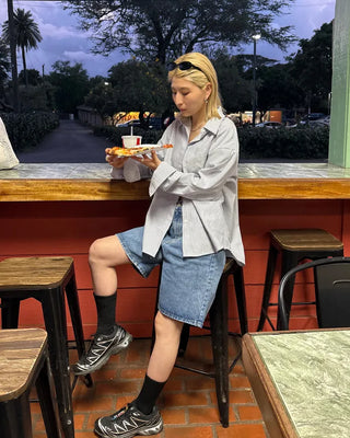 One-pocket back tag big shirt