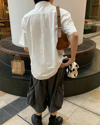 (Unisex) Cargo Bermuda Shorts with Elastic Waistband