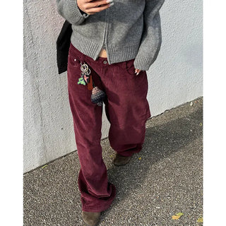 Corduroy wide-leg pants