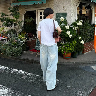 Casual plain short-sleeved T-shirt