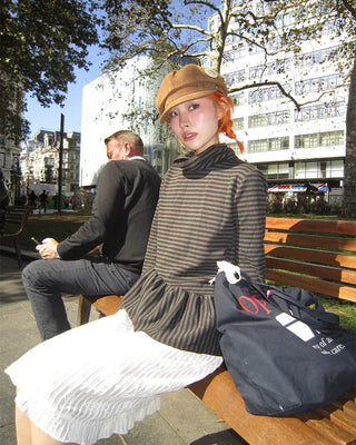 Simple suede newsboy cap