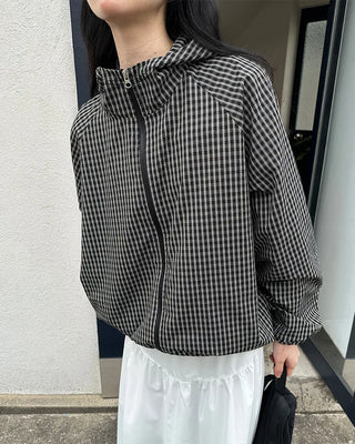 Checked hoodie