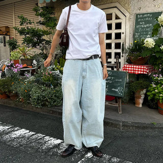 Casual plain short-sleeved T-shirt