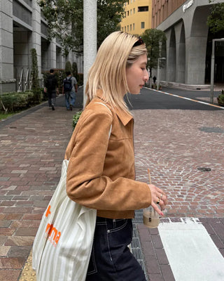 Suede cropped jacket