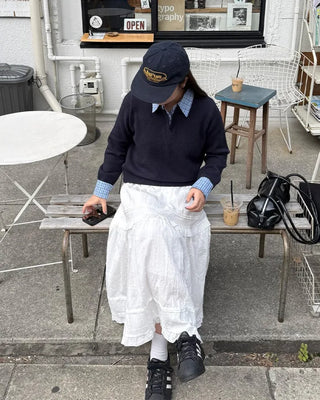 Frilled long skirt