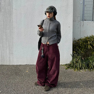 Corduroy wide-leg pants