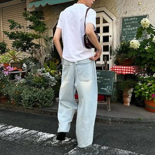 Casual plain short-sleeved T-shirt