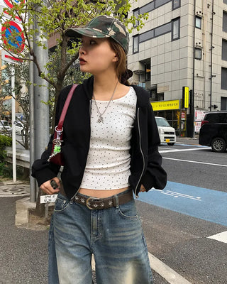 Mini Star Gel Neck Long T-Shirt