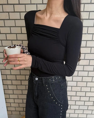 Square Shirring Bolero Style T-Shirt