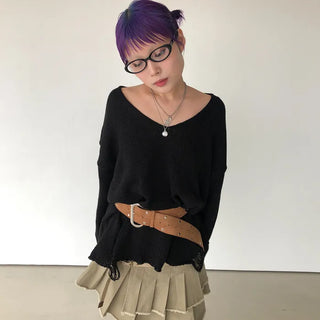Wide suede point belt