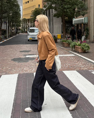Suede cropped jacket