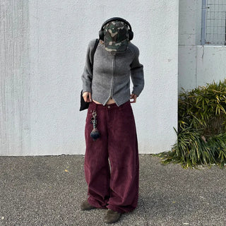 Corduroy wide-leg pants