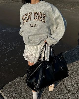 Leopard lettering sweatshirt