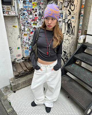 Silver Rivet Wide Cotton Pants