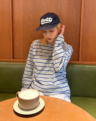 Double-border long-sleeve T-shirt