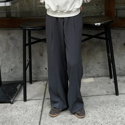 One-pintuck wide slacks