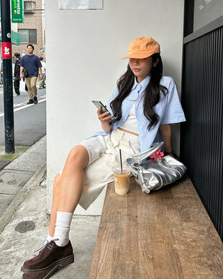 Pencil stripe half shirt