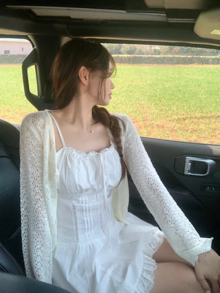 [Adjustable Straps] Lace Ribbon Camisole Dress