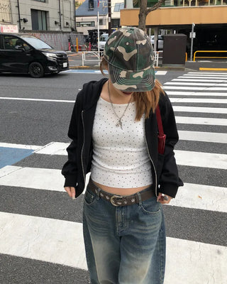Mini Star Gel Neck Long T-Shirt