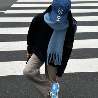 Brushed slit sweatshirt
