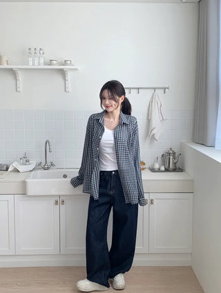 Oversized check shirt