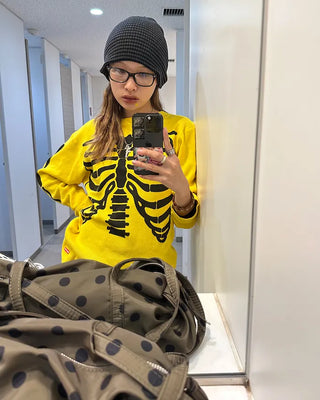 Slim Border Rib Knit Beanie