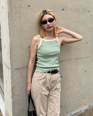 Striped ribbed camisole
