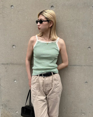 Striped ribbed camisole