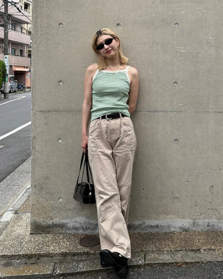 Striped ribbed camisole