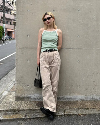Striped ribbed camisole