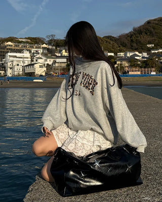Leopard lettering sweatshirt