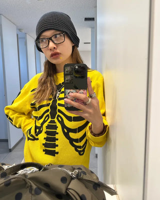 Slim Border Rib Knit Beanie