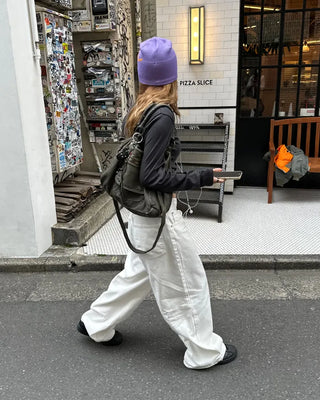 Silver Rivet Wide Cotton Pants