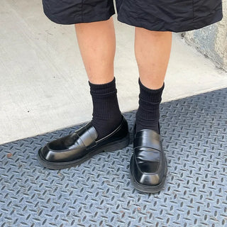 Square black loafers