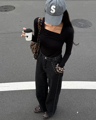 Square Shirring Bolero Style T-Shirt